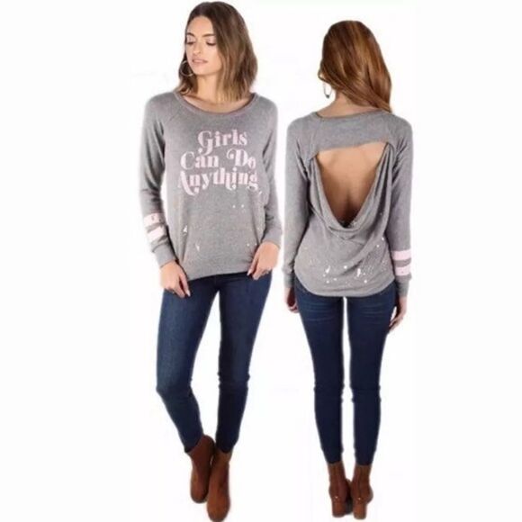Chaser Girls Can Do Anything Sweatshirt Size Mediu - Picture 1 of 9
